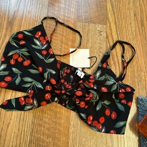 Superdown cherry crop top